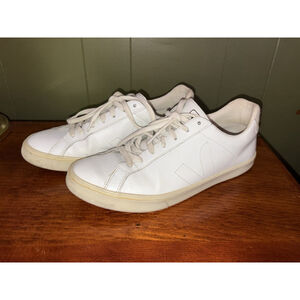 Veja Esplar Logo Sneakers Women's White Leather Low Top Casual Sneakers Sz 9 40